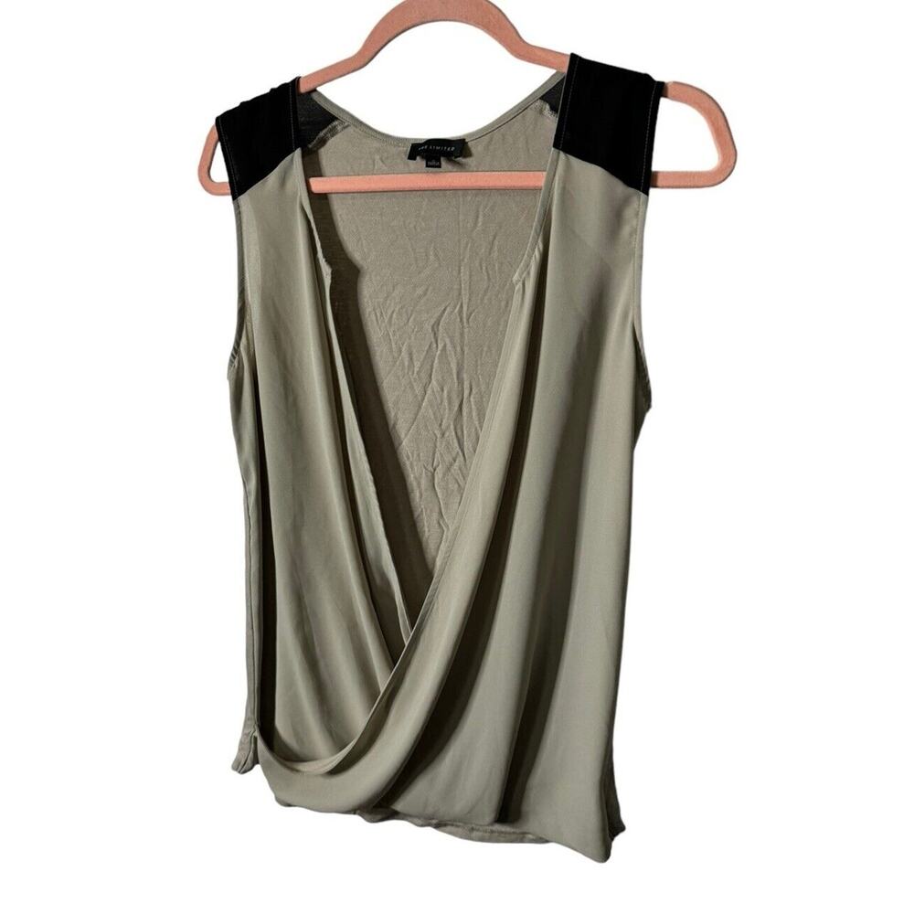 Limited Women’s‎ Small Tan Black Crossover Top Blouse Shirt Sleeveless Light Out